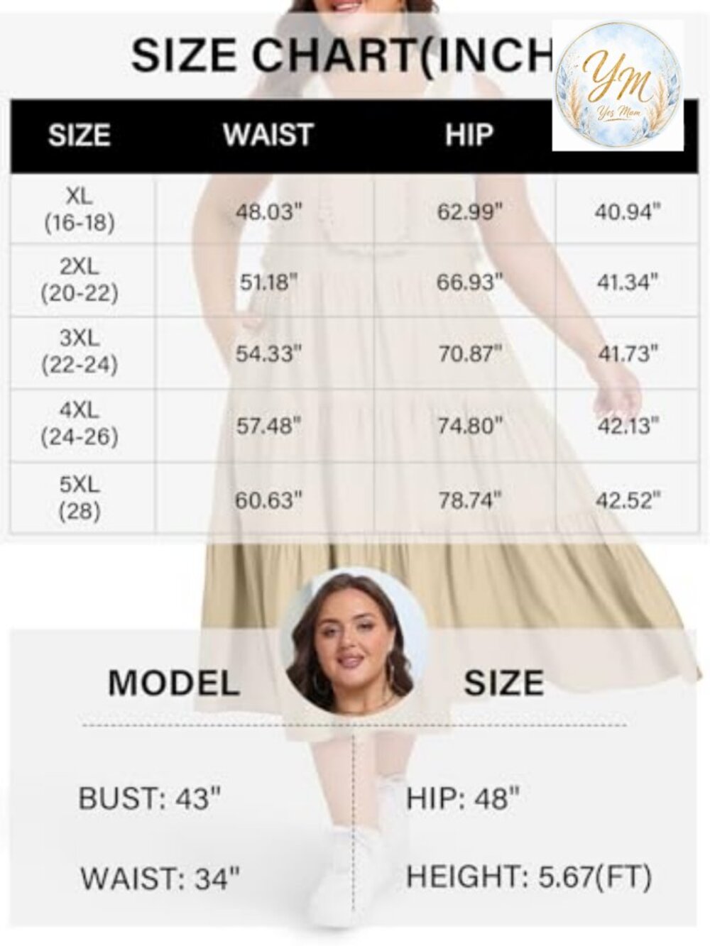 Plus Size Overall Dress with Pockets Adjustable Straps Maxi Jumper - Picture 7 of 7